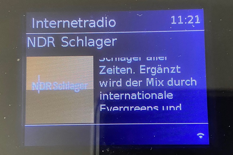 DAB+-Radiodisplay von NDR-Schlager